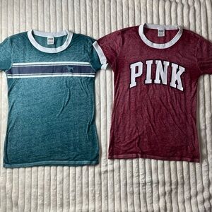 PINK Victoria's Secret women's XS Tees - Teal and Maroon